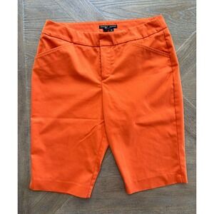 Peace of Cloth Women's Orange Mid‎ Rise Stretch Golf Bermuda Shorts Size 8